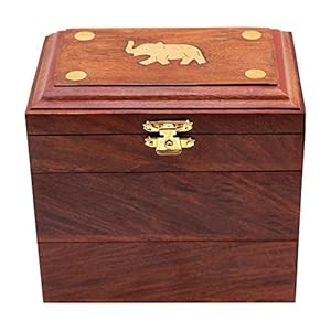 Handmade Wooden Jewelry Box for Women Jewel Organizer Hand Carved Carvings Gift Items