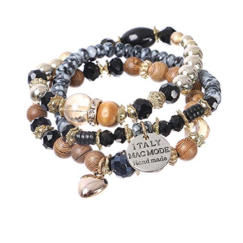 Bracelet de perles en alliage et pierres en cristal à l'éclat précieux