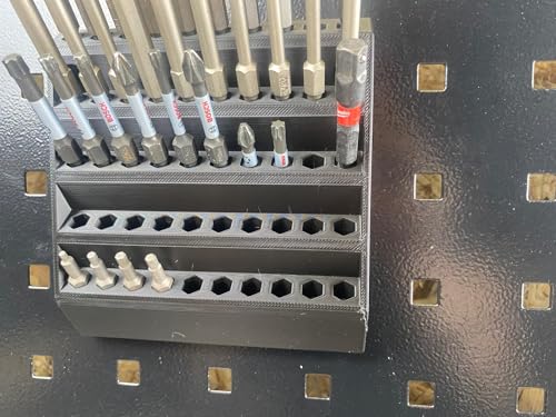 Halterung für 50 Bits Bithalter für Güde - Gedore - ADB - Kraftwerk Lochwand Vierkantlochung 38 mm / 10 mm Lochwand Zubehör