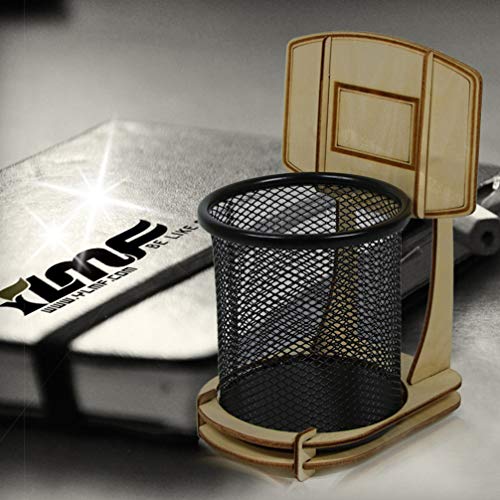 Nuobesty Basketball Pencil Pen Holder Basketball Hoop Metal Pen Holder Mesh Pencil Holder For Desk Office Pen Organizer #TOP3