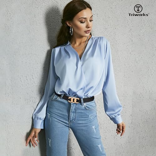 Women Leather Belts for Jeans Pants, Fashion Gold Buckle Ladies Leather Dress Belt,E-Beige+Black(Silver Buckle3