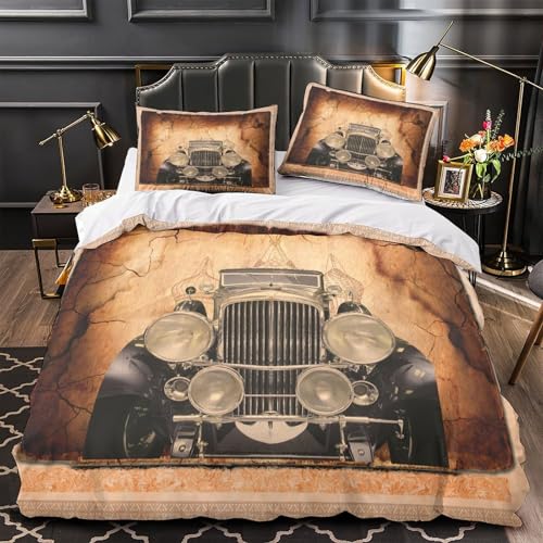 Housse de couette voiture ancienne en microfibre premium super douce 135x200 - 2