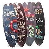 PartyKindom 4 piezas Letreros de Madera Surf Verano para Decoración Temática de Playa Habitación Juvenil Cartel Bar Náutico Vintage para Pared Hogar Verano