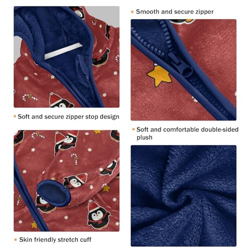 Penguins and Candy Girls Fleece Jacket Girls Fall Jacket Girls Zip Up Hoodie Girls Sherpa Jacket 2-10T3