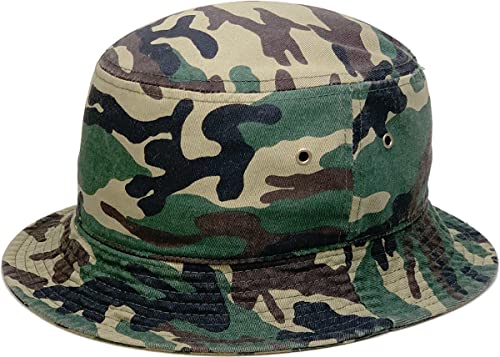 Kbm-500 Cam S/M Unisex Washed Cotton Bucket Hat Summer Outdoor Cap Camouflage #TOP2