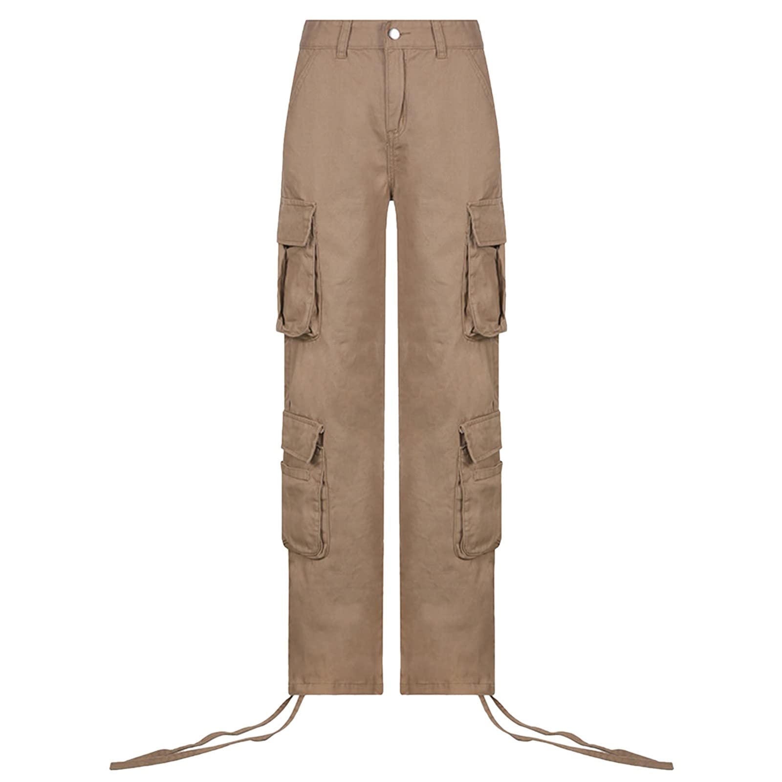 Sommerhose Damen Leicht Lang Arbeitshosen Baggy Jogginghose Gummibund Streetwear Hosen Fitness Wanderhose Teenager Mädchen Freizeithose mit Elastischen Knöcheln Cargo Pants