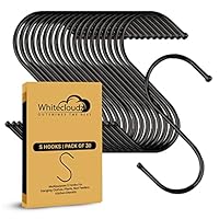 30 Pack Black S Hooks for Hanging Plants, Metal Hooks for Hanging, S Hooks for Hanging Heavy Duty, Durable S Shaped Kitchen Hooks for Kitchenware, Pots, Utensils, Clothes & Bags