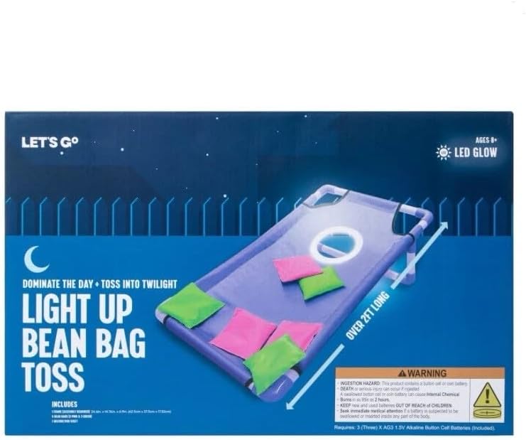 Lets Go Light-Up Bean Bag Toss - Style Team Fun for Parties Tailgates Cookouts and More Dominate The Day + toss into Twilight