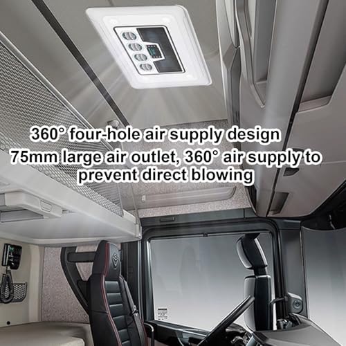 12V RV Roof Air Conditioner, Top-Mounted Parking AC, Fast Cooling Scroll Compressor for Trucks, Trailers, Fifth Wheels, Golf Carts, Motorhomes, Vans, Buses (White)