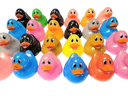 Zugar Land canards caoutchouc néon pailletés 2.5" assortis (10)