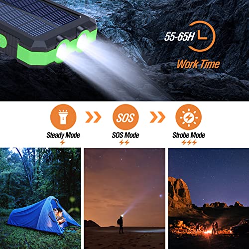 Solar Charger 30000Mah, Portable Solar Power Bank External Usb Battery Pack With Led Flashlight, Waterproof Solar Phone Charger Built-In Type-C Input For Cell Phone1 #TOP3