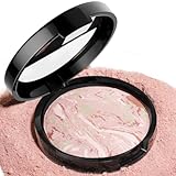 YOUNG VISION Pressed Powder Foundation Makeup, Baked Color & Color Correcting Powder, Buildable Light to Medium Makeup Converage for Face, Matte Finished (Ethereal Rose)