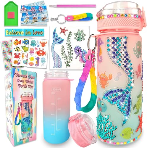 Goorder Regalo Para Niñas De 6 Años, Botella De Agua Diy Sirena Kits De Manualidades Con Pintura De Diamantes Cumpleaños Navidad Regalos De Ve Goorder Regalo Para Niñas De 6 Años, Botella De Agua Diy Sirena Kits De Manualidades Con Pintura De Diamantes Cumpleaños Navidad Regalos De Ve