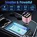 Retractable Car Charger,5 in 1 Fast Car Phone Charger 90W,Bluetooth 5.3 FM Transmitter Adapter,Handsfree Call,2 Retractable Cables and USB Cars Chargers for iPhone 17/16/15/14/13/Galaxy/Pixel