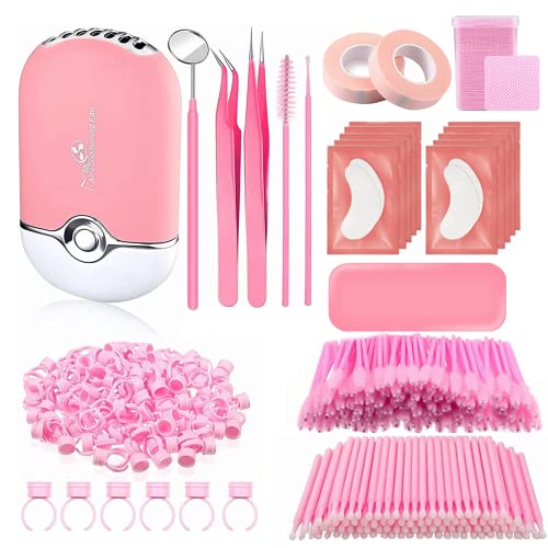 MeYuxg Accessories for Eyelash Extensions, False Eyelash Gropper Starter Set with Beginner Practice Eyelashes Necessary Tools, Eyelash Extension Kits for Makeup Practice, Training Salon