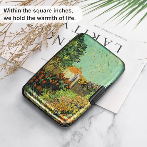 Image of ELFISH Mini RFID Aluminum Wallet Credit Cards Holder Business Card Case Metal ID Case for Men Women(Scenery)