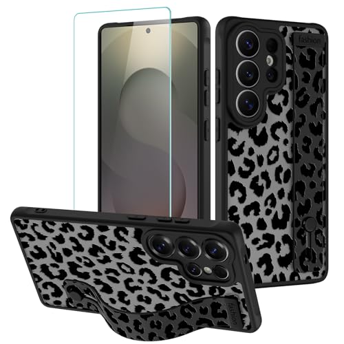 Coque Samsung S25 Ultra antichoc avec béquille et bracelet guépard
