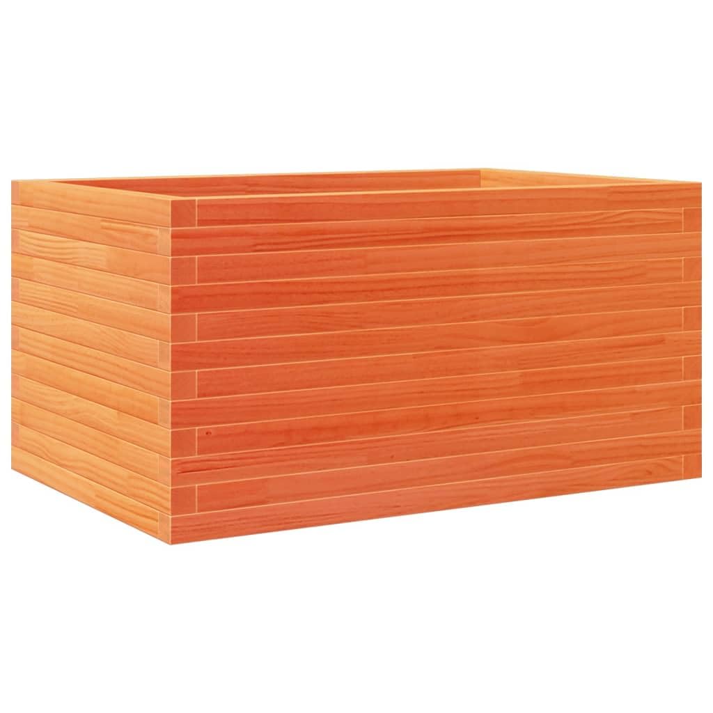 Pflanzkübel Wachsbraun aus massivem Kiefernholz 90x60x45,5 cm mit offener Entwässerung, vielseitiger Pflanzkasten für Garten, Balkon, Terrasse, Indoor und Outdoor Pflanzenpflege