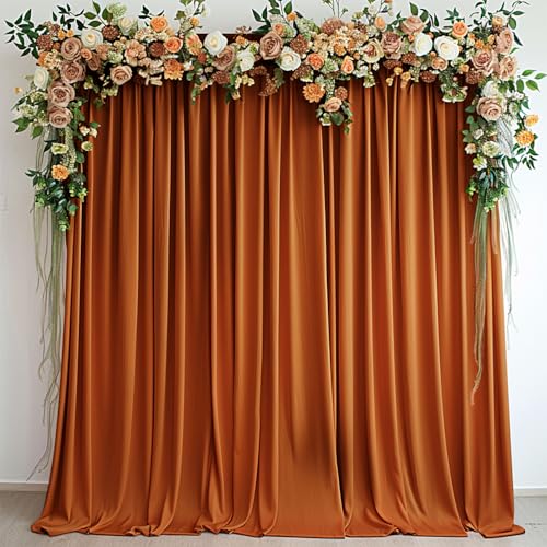 TOAOFY Burnt Orange Curtains for Party Terracotta Backdrop Curtains Drapes