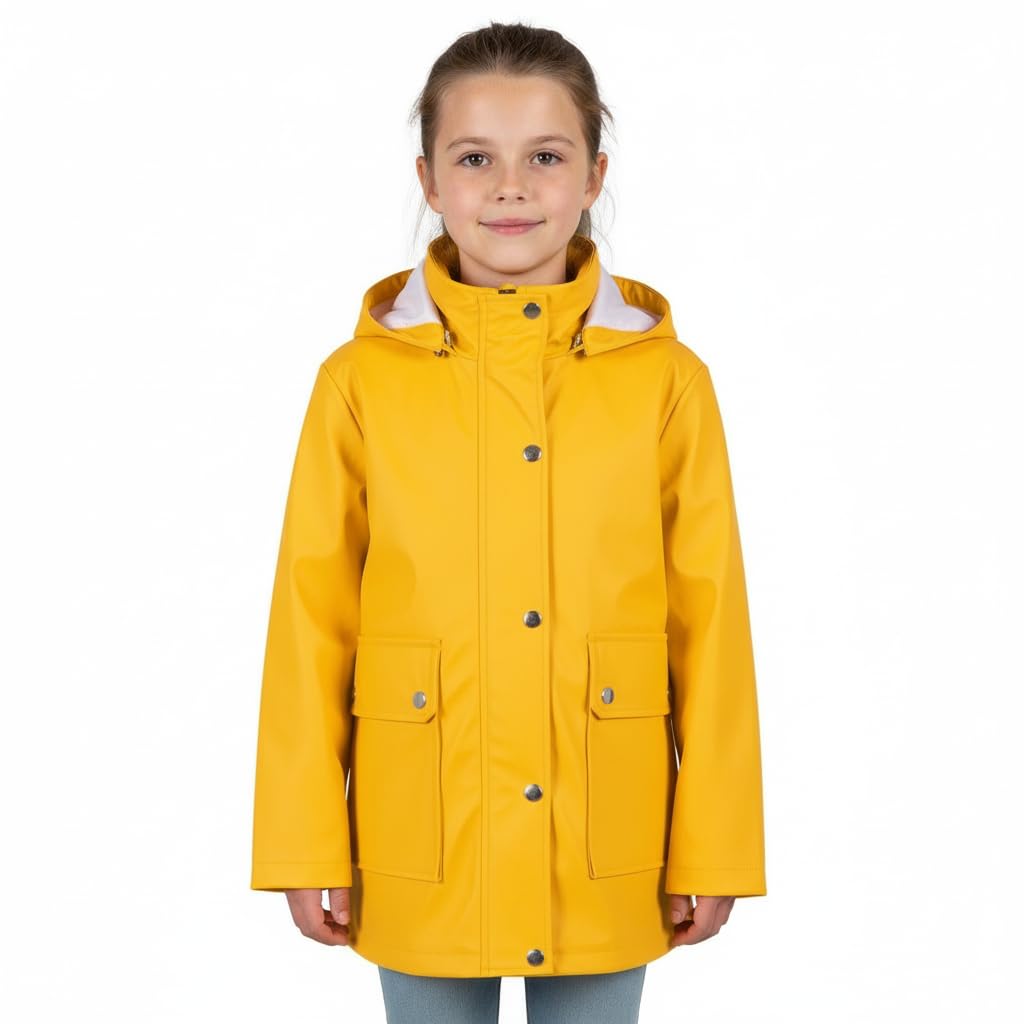 A2z 4 Kids Boys Yellow Pu Raincoat Jackets Windbreaker Waterproof Raincoat 625 13