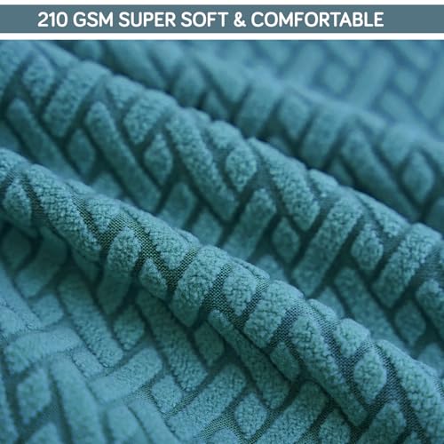 Image of HOKIPO Premium Jacquard Fully Covered Cover for Swivel Dining Chair with Arms, Pack of 4, Turquoise (AR-5356-TRQ*4)