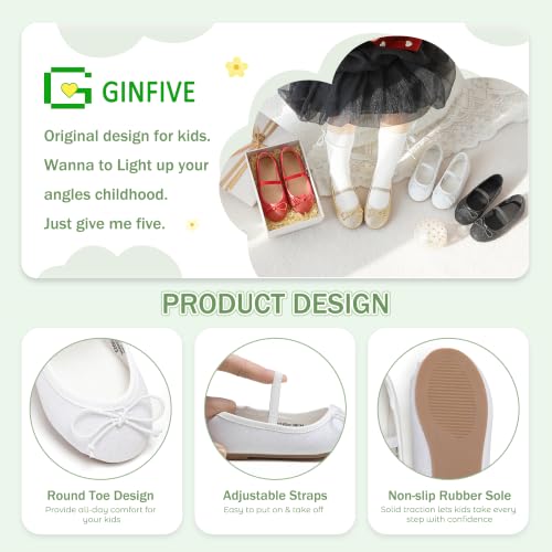 Image of GINFIVE Toddler Girls Dress Shoes Little Girls Mary Janes Ballerina Flats Shoes Toddler