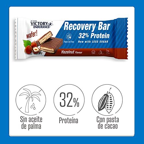 VICTORY ENDURANCE Recovery Bar Sabor . Barrita Recuperadora Con 32% De Proteína (12x50 G), Avellana, 600 Gramo - Imagen 4