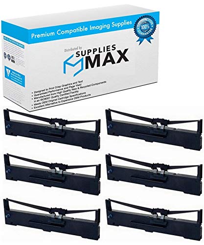 SuppliesMAX Compatible Replacement for FX-890-II/IINT/N/A Black Printer Ribbons (6/PK) (S015329-US)