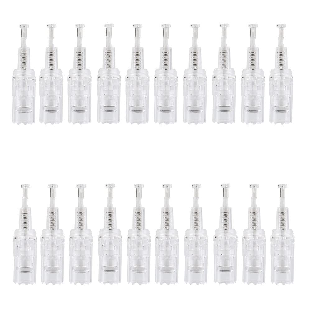 Bolígrafo de Microagujas Terapia de Fotones LED de 7 Colores Auto Derma Pen con Batería de Repuesto y Agujas de Cartucho de 5 piezas, para el Cuidado de la Piel en el Salón o en el Hogar,Round nano