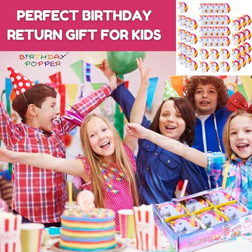 Image of Birthday Popper 45 Pcs Unicorn Shaped Erasers for Kids as Birthday Return Gift - 8mm Thick 3D Pencil Erasers for Boys & Girls - Classroom Rewards, Fun Stationery Gift, School Supplies