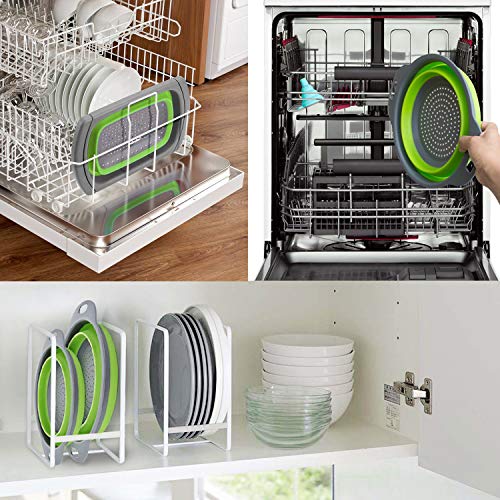 Faltbare Seiher Sieb Set Klappbar Abtropfsieb über die Spüle Vegtable/Obst Küche Sieb Teesieb mit ausziehbaren Griffen 3 Stück - Image 4