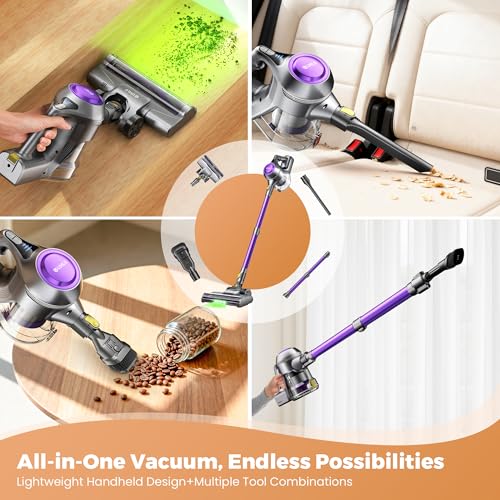 Image of UML0 Cordless Vacuum Cleaner, 40Kpa Powerful Suction Stick Vacuum Cleaners for Home, 45 Mins Runtime, 1.6L Dust Box, Anti-Tangle, 8-in-1 Rechargeable Vacuum for Hardwood Floor,Carpet,Pet Hair
