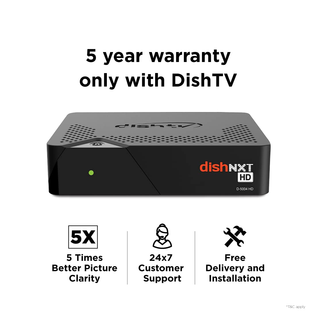 DishTV DTH HD Set Top Box with 1 Month Subscription of Basic FTA North Pack + Installation Buy