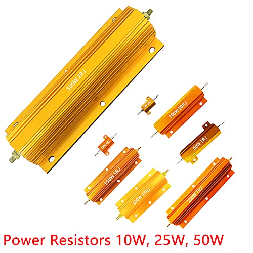 25W 2.2 Ohm - Power Resistors 6Pcs Wirewound Resistor Aluminum Housed for LED Replacement Converter