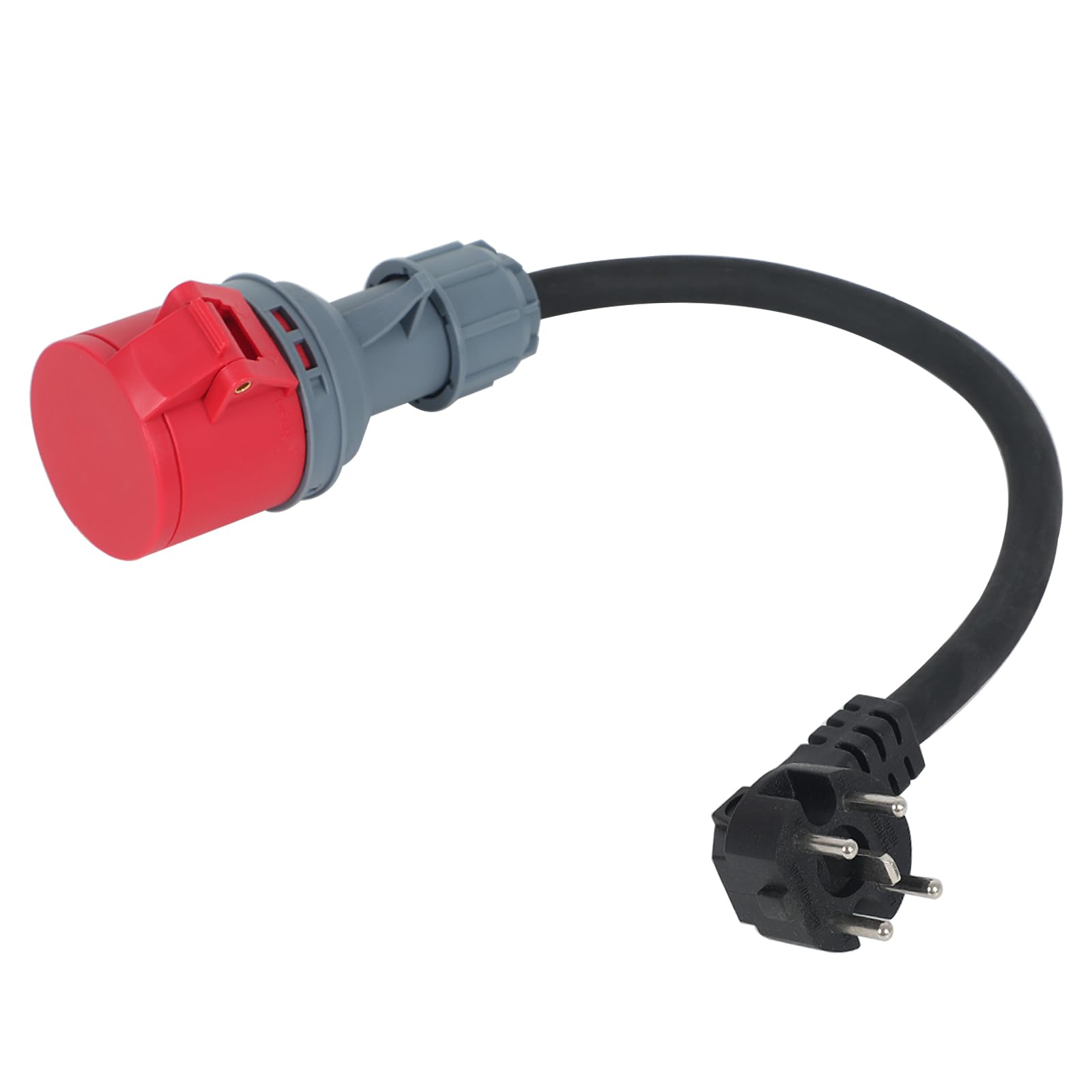 Adaptateur Perilex - Fiche coudée 16 A vers prise CEE - Fiche Perilex H07RN-F5G - 2,5 mm² - Câble en caoutchouc