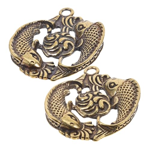 WOFASHPURET Brass Pisces Buckle Fish Aquarium Accessories Webbing Buckle Small Brass Decor