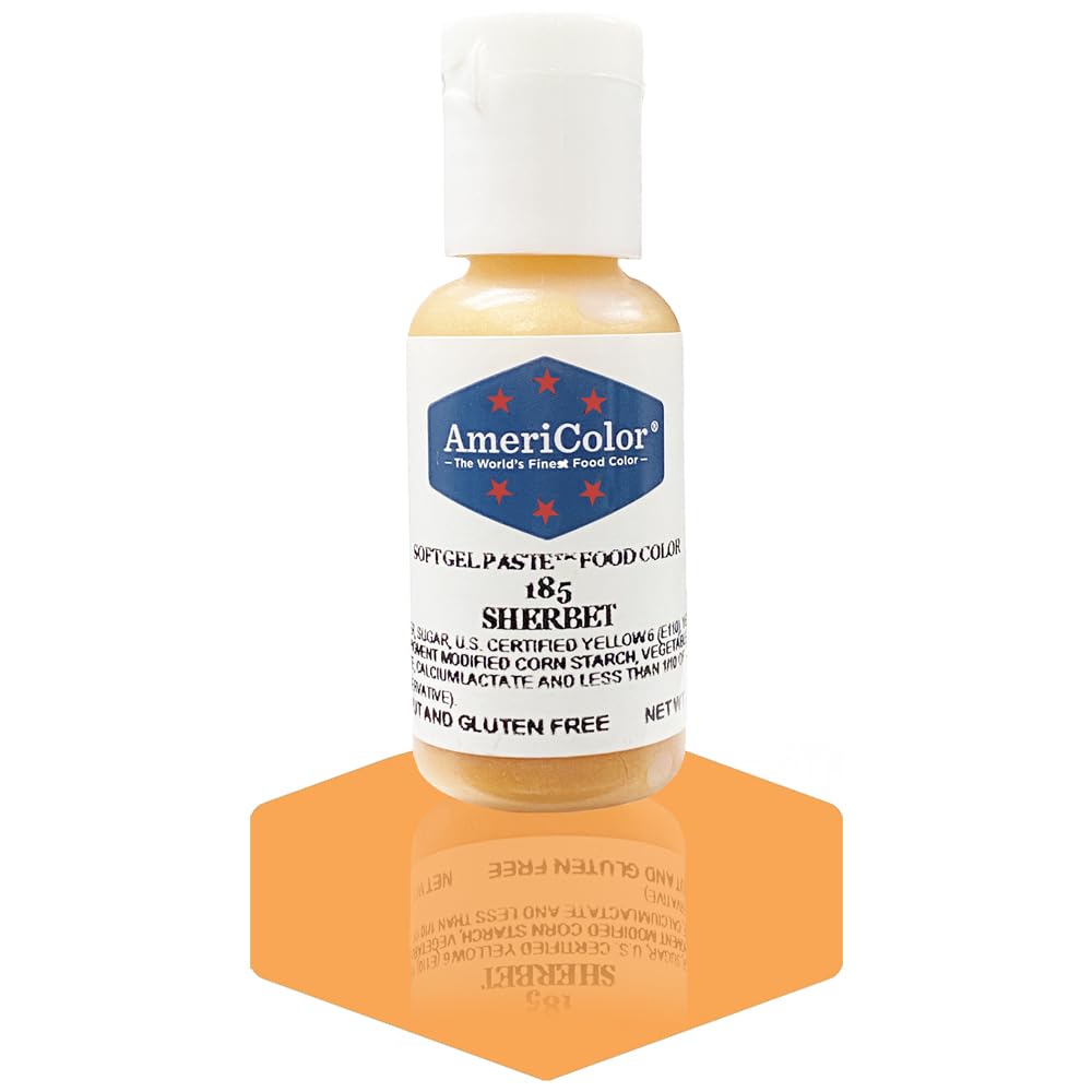 AmeriColor, Sherbet, 0.75 Ounce Bottle, Soft Gel Paste Food Color