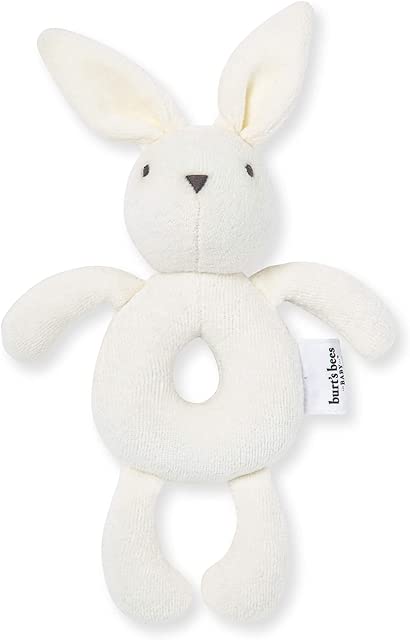 Burt's Bees Baby Unisex Infant Rattle Toy, Nursery Sensory Animal Plush Made with 100% Organic Cotton Shell and Polyester Fill, Sweet Bear, Bunny, or Dog Stuffed Animals for Babies