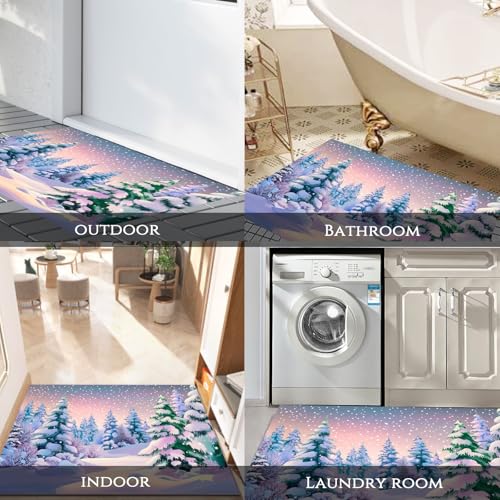 Tapis entrée intérieur Noël violet 80x120 cm pour embellir votre accueil - 8