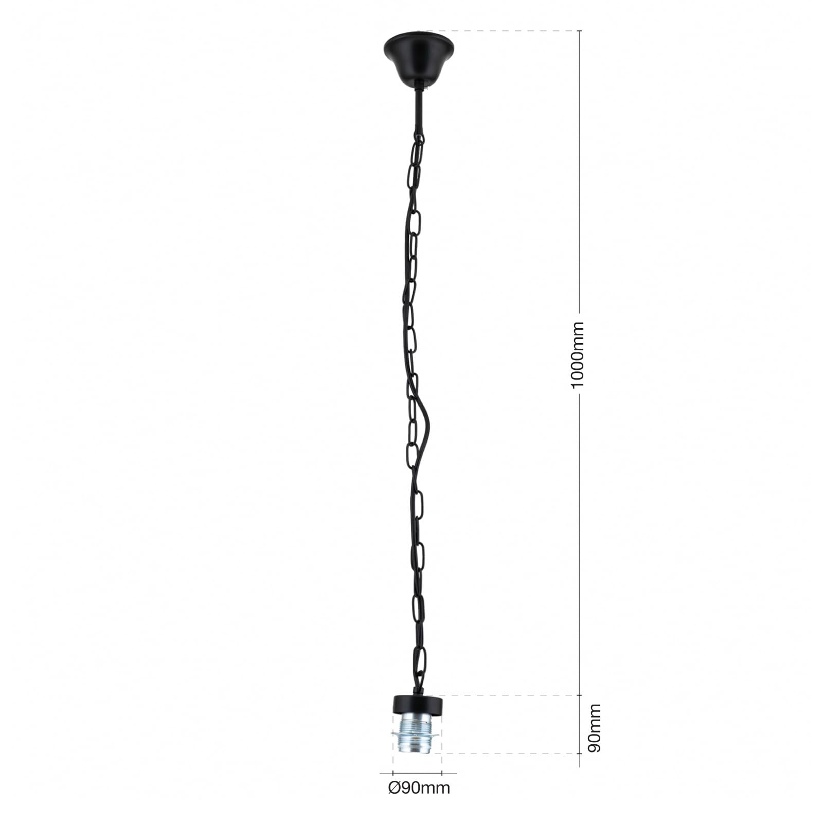 ORION LIGHTSTYLE Suspension de chaîne avec douille E27 - Anneau à vis - Suspension de lampe - Chaîne (noir)
