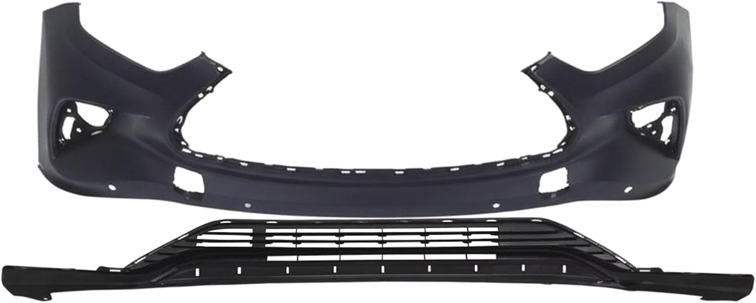 FitParts Compatible with Front Bumper Covers Kit 2020 2021 2022 2023 Toyota Highlander, Primed W/Molding and Park Assist Holes TO1000463 TO1015114, 521190E951 521290E100