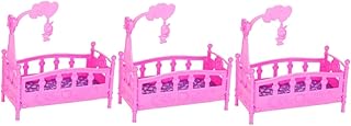 SAFIGLE 3 Pçs Brinquedos Infantis Brinquedos De Mentira Brinquedo De Cama De Bebê Mini Cama Brinquedo De Brincar Berço De Bebê Playset Acessórios De Boneca Brinquedos De Criança Brinquedo