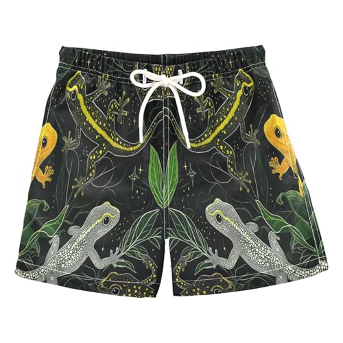 Jucciaco Boys Beach Board Shorts Lizard Cool Star Animal Swim Trunk Teen Swimwear