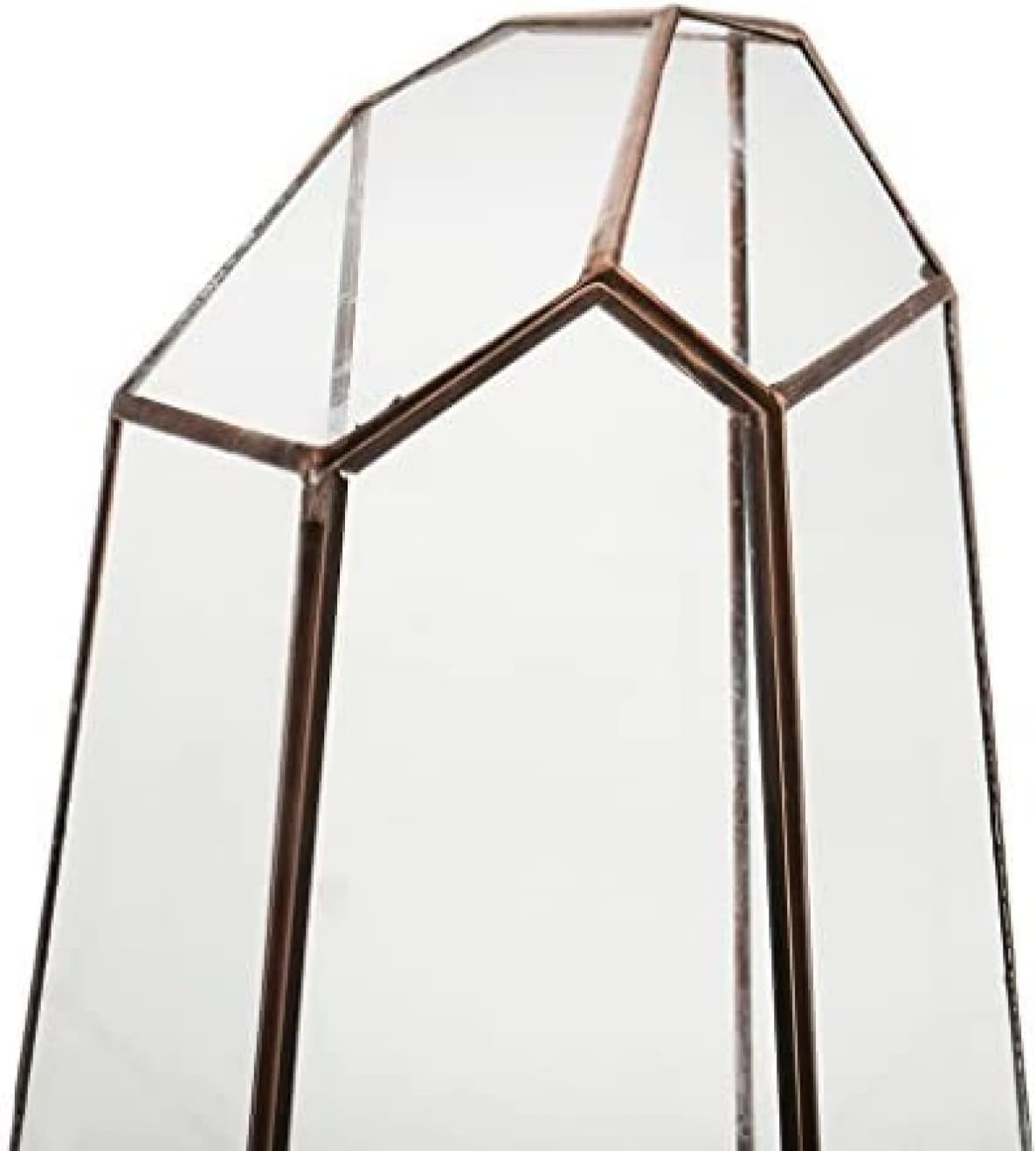 Glass Terrarium Geometric Flower Box Planter Decoration for Succulents, Ferns, Moss, Air Plants-16 x 16 x 25cm