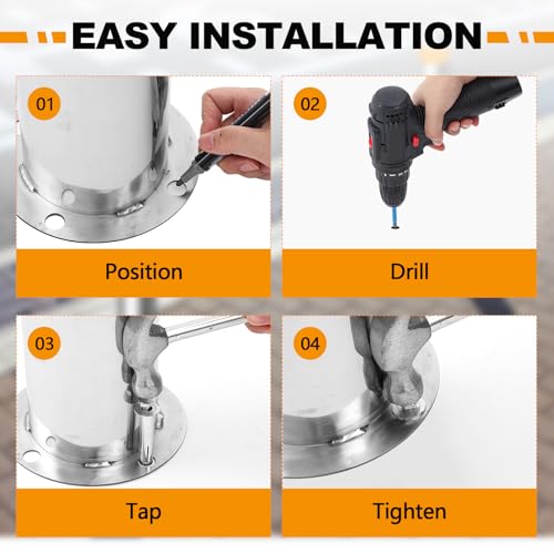 Image of Yaocom 2 Pcs Stainless 31.5''x4.5 inch Safety Bollard Post with 1 Barrier Chain