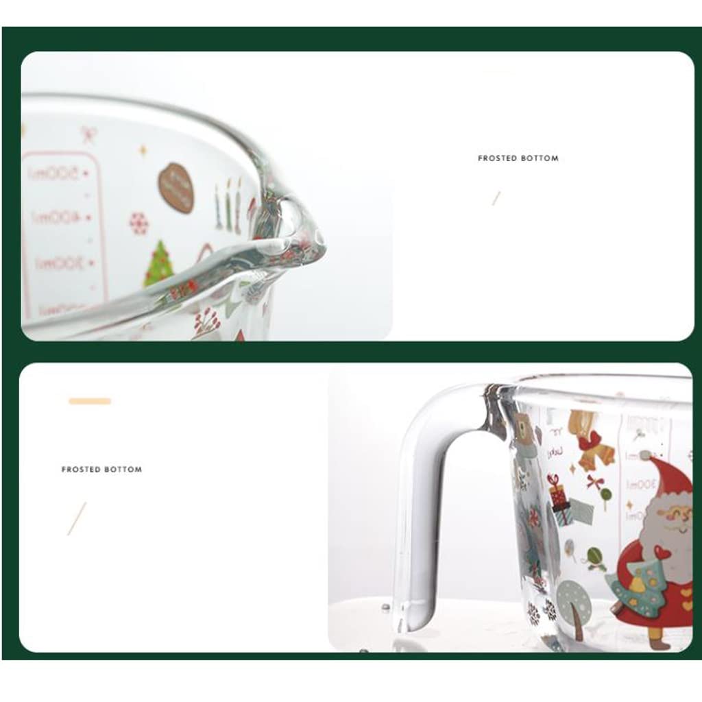 XMING 2 pezzi Misurino in vetro con strumenti da cucina resistenti alle alte temperature tazza for uso alimentare in borosilicato alto for sbattere il liquido 'uovo