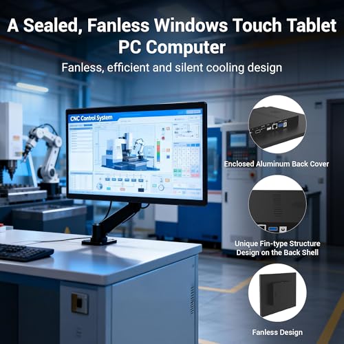 Industrie Panel PC-HEIGAOLAPC Embedded Industrie Touchpanel PC 21.5 Zoll, Touchscreen Panel Computer All in One Win11 Pro N100 8GB RAM 128GB ROM, 1920*1080 IPS, 2xUSB3,0, 2xUSB2,0, 2xLAN, Type-C, HDMI