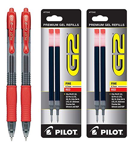 Bolígrafo Pilot G2 tinta gel rojo punta fina