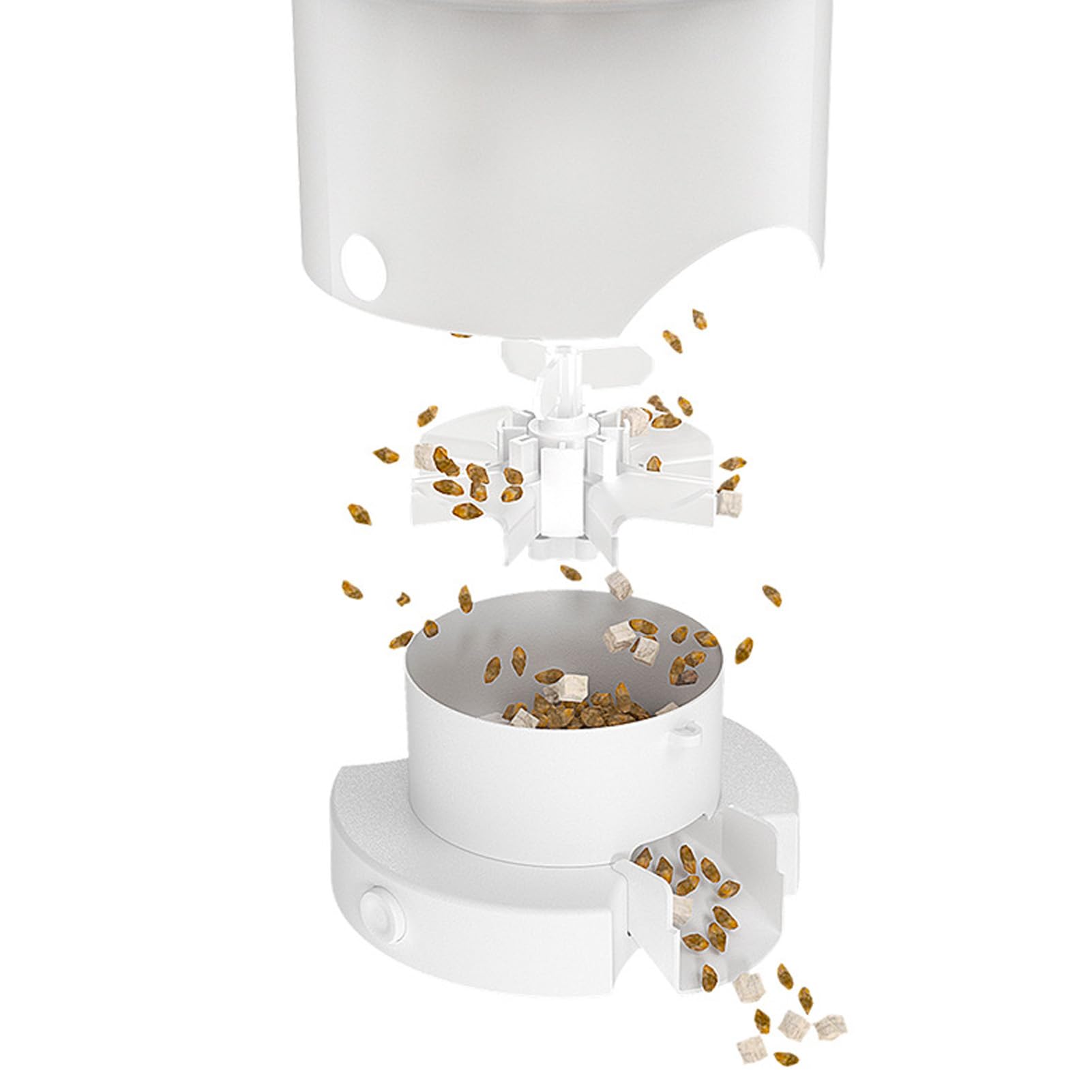 Comedero Automático para Gatos, Dispensador de Comida para Gatos de 5L con Control de Porciones y 2 Tazones de Acero Inoxidable, Soporta Doble Alimentación, Gran Capacidad