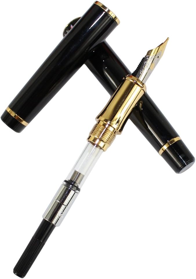 Gullor fashion 1021 black and golden clip fountain pen